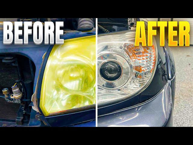 Yellowed headlight restored